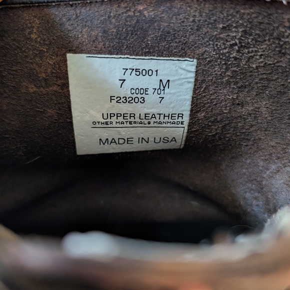 Frye Brown Leather moto Boots 7 made USA - Picture 8 of 9